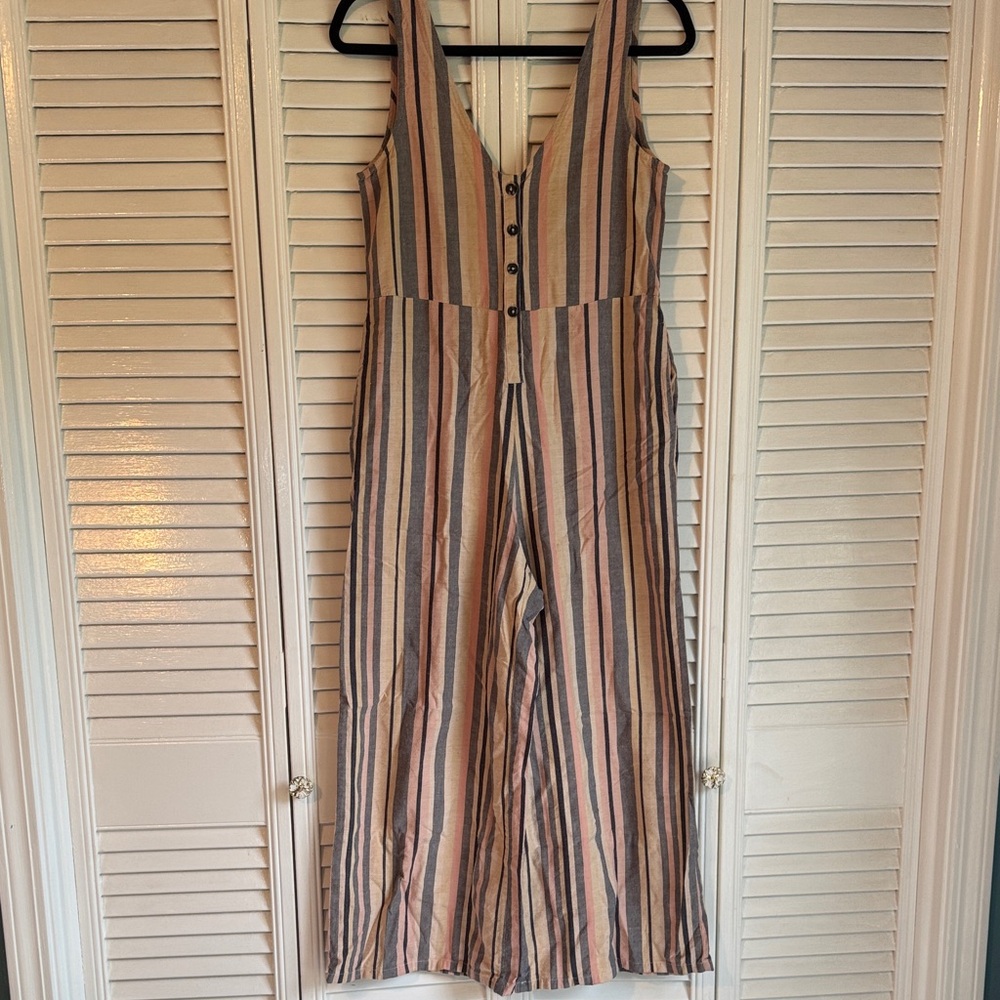Striped Sleeveless Wide-Leg Jumpsuit - Urban Outfitters